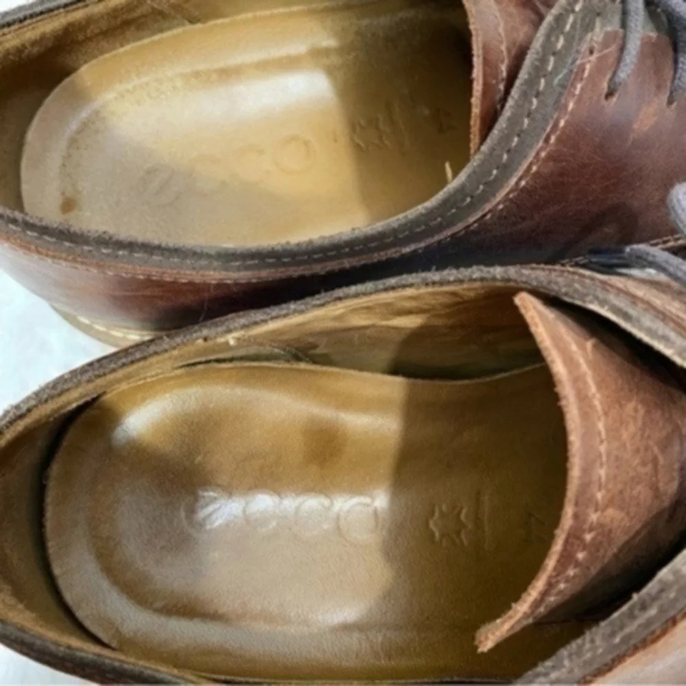 Ecco Mens Kenton Lace Up Casual Oxfords Size 44  Color Mink/Mocha